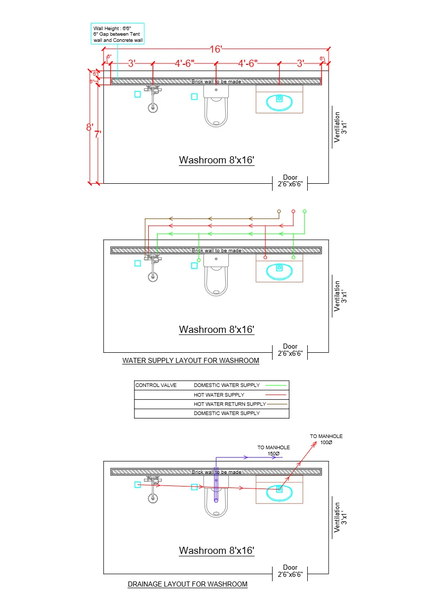 12x24 Tent Plumbing Layout